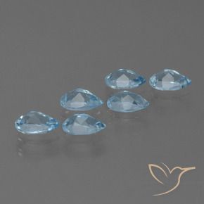 Topaz Gemstones in 6.2 x 4.3 mm Size for Sale, Topaz Stones in Sky Blue Color