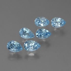 Baby Blue Топаз Камень - 0.6ct Фасетная Груша (ID: 452240)