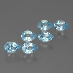 Baby Blue Topaz Gem - 0.6ct Pear Facet (ID: 452242)