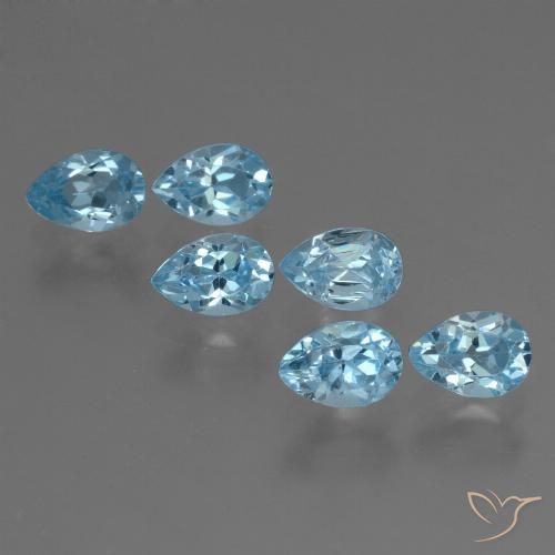 3.55ctw Natural Sky Blue Topaz, Pear Shape, VS