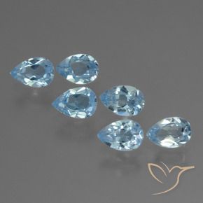 3.16 ctw Blue Topaz Stones, Natural Topaz in Pear Facet Shape for Sale