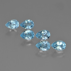 Deep Maya Blue Topaz Gem - 0.5ct Pear Facet (ID: 452249)