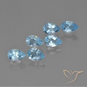 2.85 ctw Blue Topaz Stones, Natural Topaz in Pear Facet Shape for Sale