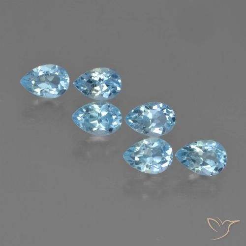 3.36ctw Natural Sky Blue Topaz, Pear Shape, VS