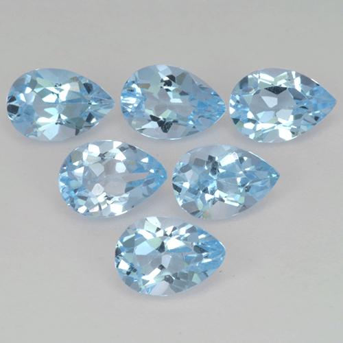 Baby Blue Топаз Камень - 0.6ct Фасетная Груша (ID: 452256)
