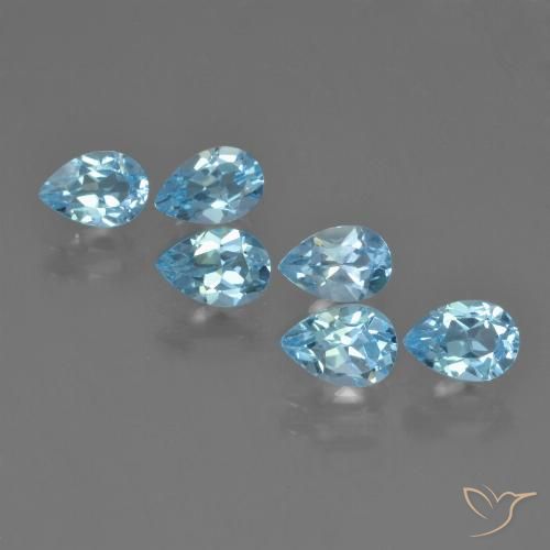 3.26ctw Natural Sky Blue Topaz, Pear Shape, VS