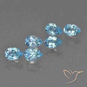 3.26 ctw Blue Topaz Stones, Natural Topaz in Pear Facet Shape for Sale