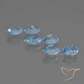 Topaz Gemstones in 6 x 4.2 mm Size for Sale, Topaz Stones in Sky Blue Color
