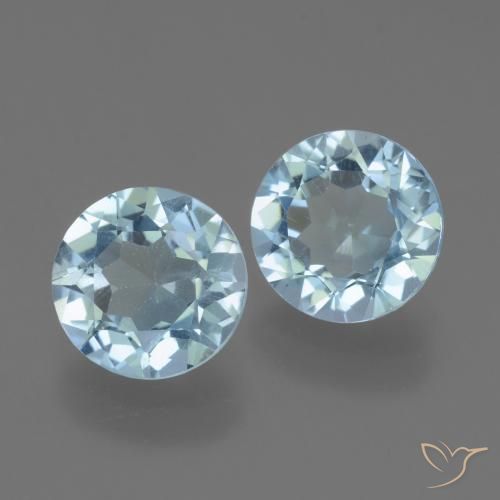 4.29 ctw Blue Topaz Stones, Natural Topaz in Round Facet Shape for Sale