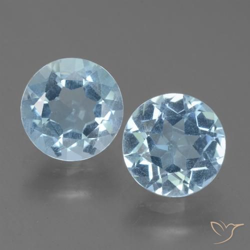 4.39ctw Natural Sky Blue Topaz, Round, VS