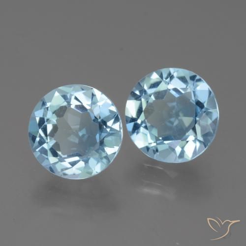 4.50 ctw Blue Topaz Stones, Natural Topaz in Round Facet Shape for Sale