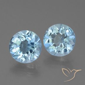 4.31 ctw Blue Topaz Stones, Natural Topaz in Round Facet Shape for Sale