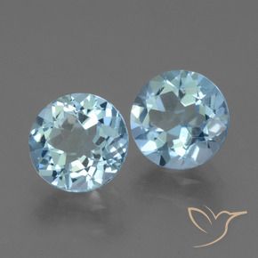 4.41 ctw Blue Topaz Stones, Natural Topaz in Round Facet Shape for Sale