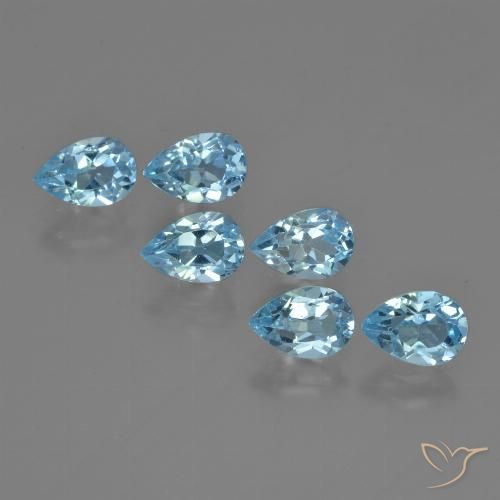 3.53ctw Natural Sky Blue Topaz, Pear Shape, VS