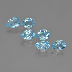 Baby Blue Топаз Камень - 0.5ct Фасетная Груша (ID: 452381)