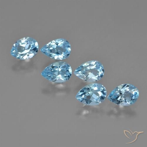 3.53 ct Swiss Blue Topaz, 6.1 x 4.2 mm Pear Cut From Brazil, Photo A