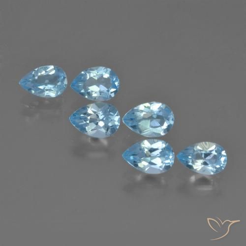 3.15ctw Natural Sky Blue Topaz, Pear Shape, VS