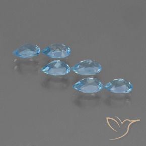 Topaz Gemstones in 6.1 x 4.4 mm Size for Sale, Topaz Stones in Sky Blue Color