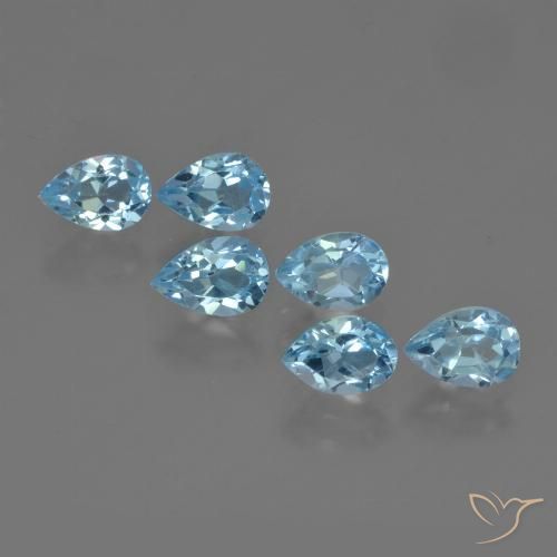 3.58ctw Natural Sky Blue Topaz, Pear Shape, VS