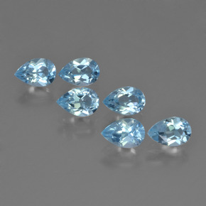 Deep Maya Blue Topaz Gem - 0.5ct Pear Facet (ID: 452386)