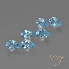 2.92 ctw Blue Topaz Stones, Natural Topaz in Pear Facet Shape for Sale