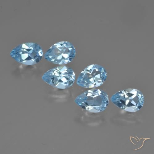 3.23ctw Natural Sky Blue Topaz, Pear Shape, VS