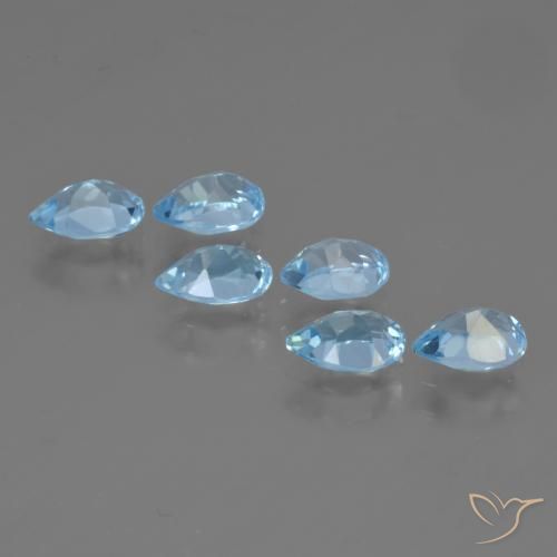 Topaz Gemstones in 6.1 x 4.2 mm Size for Sale, Topaz Stones in Sky Blue Color
