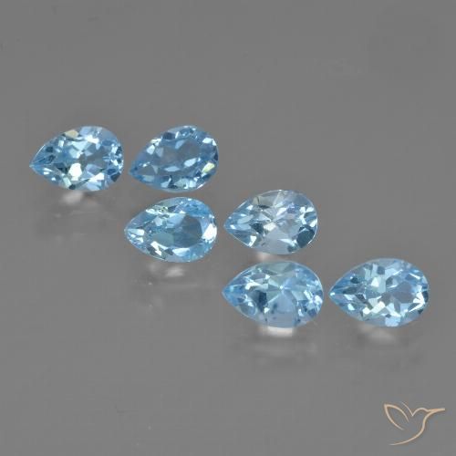 3.41ctw Natural Sky Blue Topaz, Pear Shape, VS