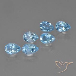 3.41 ctw Blue Topaz Stones, Natural Topaz in Pear Facet Shape for Sale