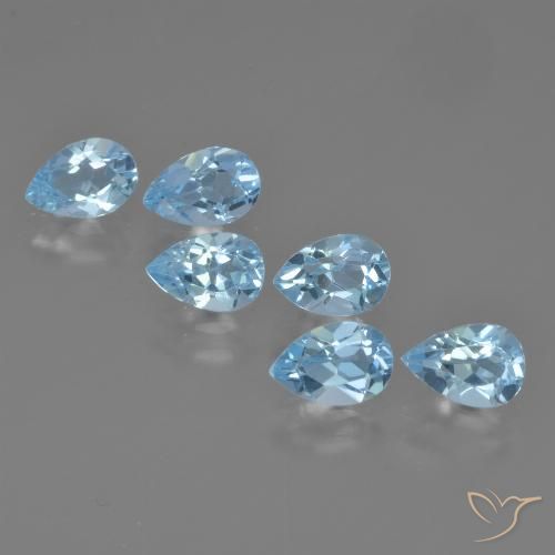 3.20ctw Natural Sky Blue Topaz, Pear Shape, VS