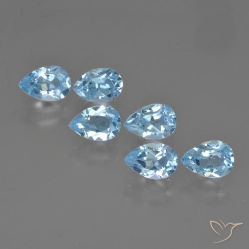 3.58ctw Natural Sky Blue Topaz, Pear Shape, VS