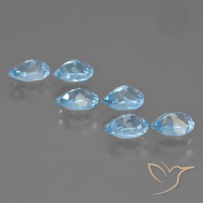 Topaz Gemstones in 6 x 4 mm (calibrated) Size for Sale, Topaz Stones in Sky Blue Color