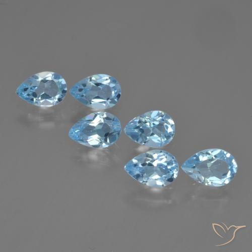 2.82ctw Natural Sky Blue Topaz, Pear Shape, VS