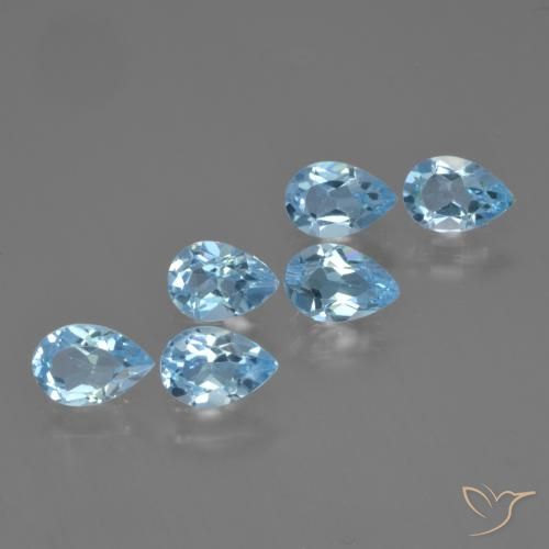 2.82 ctw Blue Topaz Stones, Natural Topaz in Pear Facet Shape for Sale