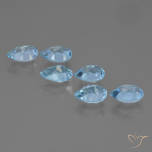 Topaz Gemstones in 6 x 4 mm (calibrated) Size for Sale, Topaz Stones in Sky Blue Color