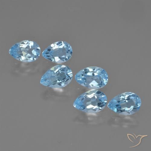 3.21ctw Natural Sky Blue Topaz, Pear Shape, VS