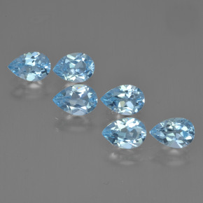 Baby Blue Топаз Камень - 0.5ct Фасетная Груша (ID: 452425)
