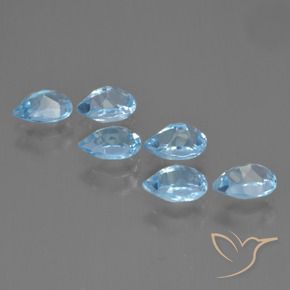 Topaz Gemstones in 6 x 4.2 mm Size for Sale, Topaz Stones in Sky Blue Color