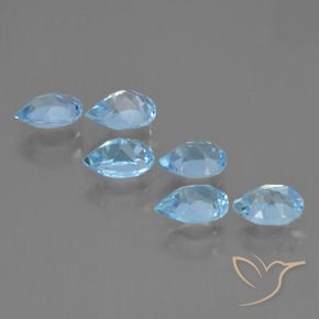 Topaz Gemstones in 6.2 x 4.3 mm Size for Sale, Topaz Stones in Sky Blue Color