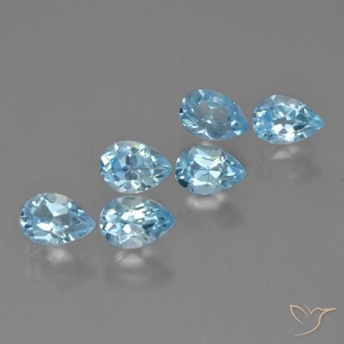 3.44ctw Natural Sky Blue Topaz, Pear Shape, VS
