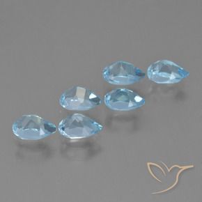 Topaz Gemstones in 6 x 4.2 mm Size for Sale, Topaz Stones in Sky Blue Color