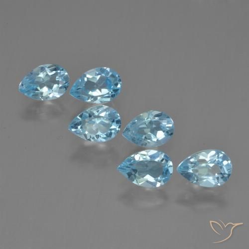 3.30ctw Natural Swiss Blue Topaz, Pear Shape, VS