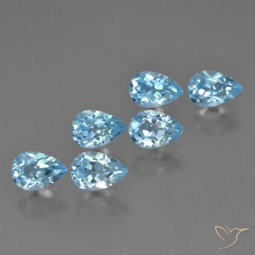 3.67ctw Natural Swiss Blue Topaz, Pear Shape, VS