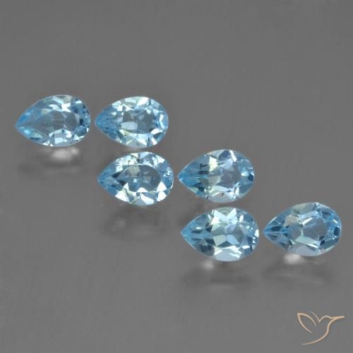 3.15ctw Natural Swiss Blue Topaz, Pear Shape, VS