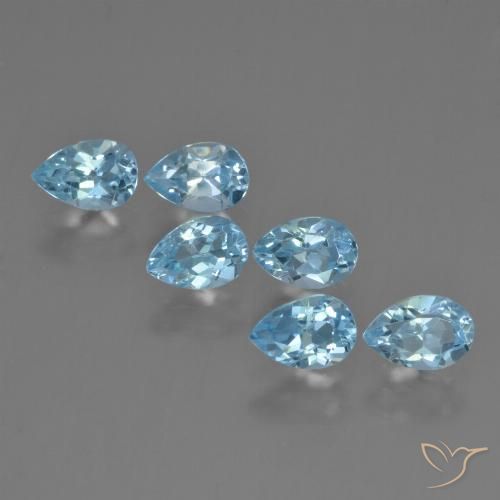 3.41ctw Natural Sky Blue Topaz, Pear Shape, VS
