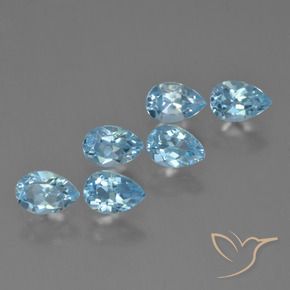 3.41 ctw Blue Topaz Stones, Natural Topaz in Pear Facet Shape for Sale