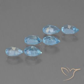 Topaz Gemstones in 6.1 x 4.2 mm Size for Sale, Topaz Stones in Sky Blue Color