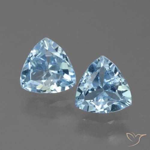 2.67 ct Sky Blue Topaz, 6.9 x 7 mm Trillion Cut From Brazil, Photo A