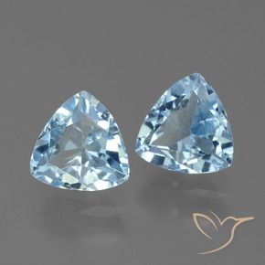 2.67 ctw Blue Topaz Stones, Natural Topaz in Trillion Facet Shape for Sale