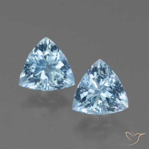 2.42 ct Sky Blue Topaz, 6.9 x 7.1 mm Trillion Cut From Brazil, Photo A